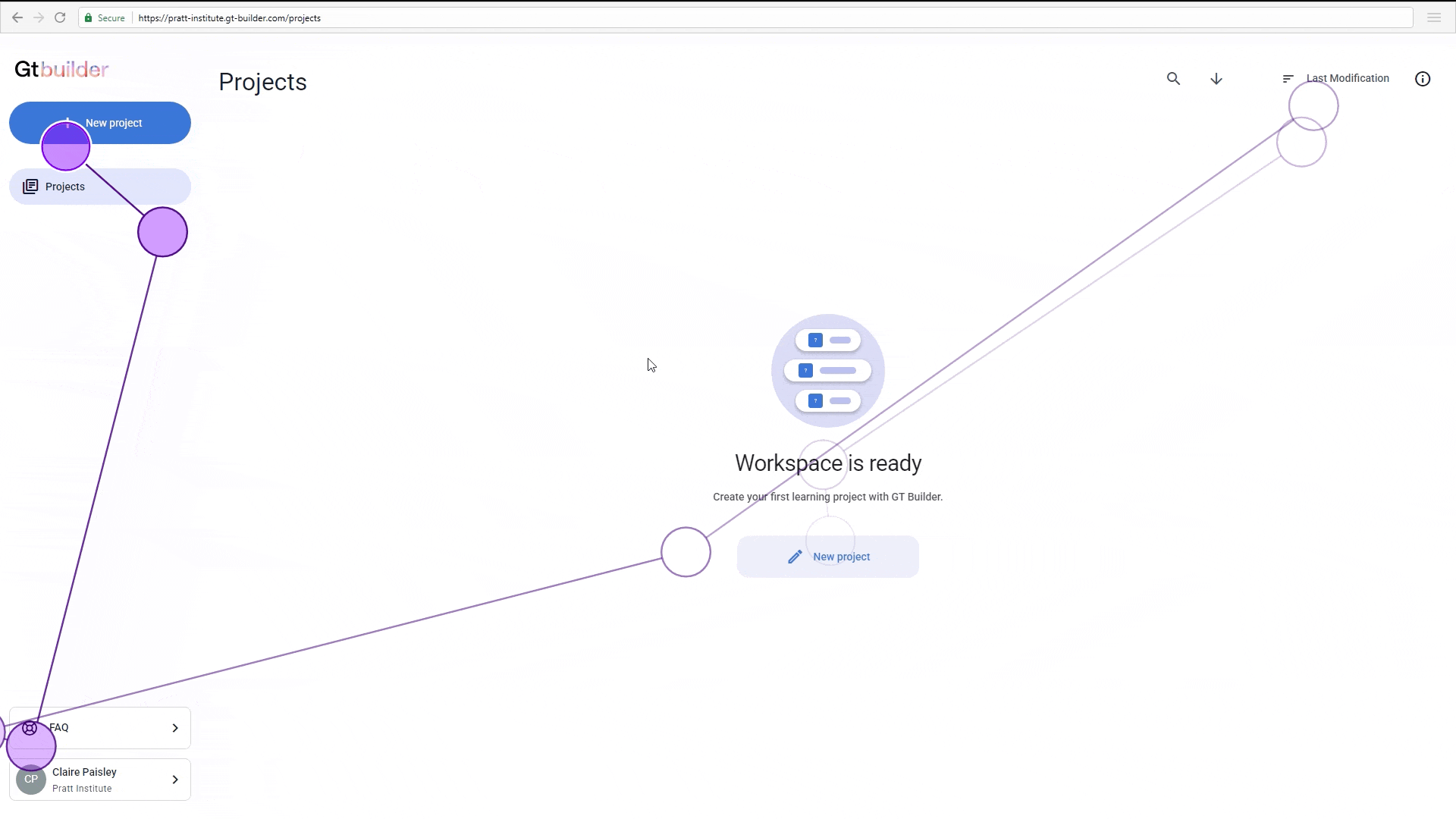 Eye-tracking recording of a participant’s gaze moving between two New Project buttons.