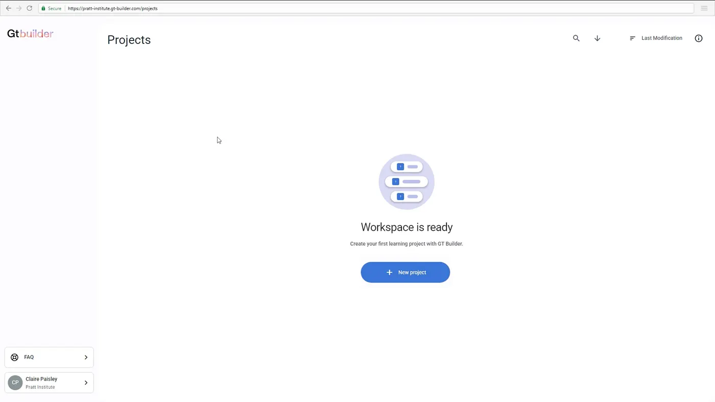 Redesign with a single Create New Project button.