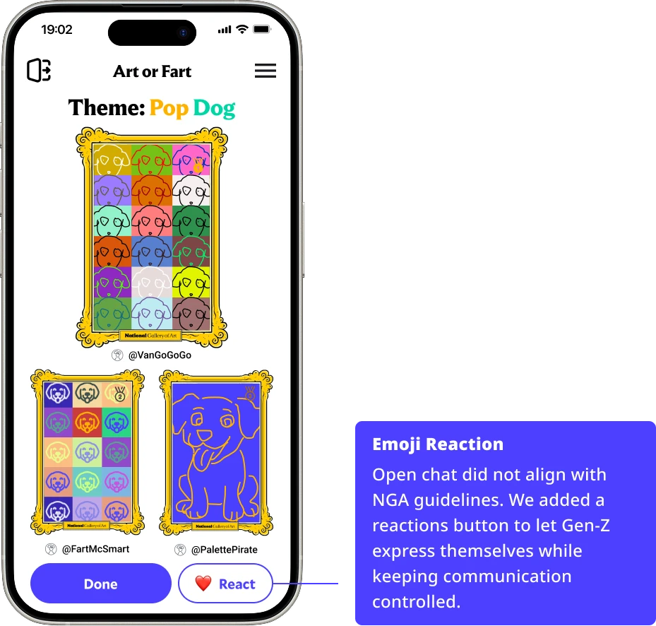Emoji reaction button used in place of open chat