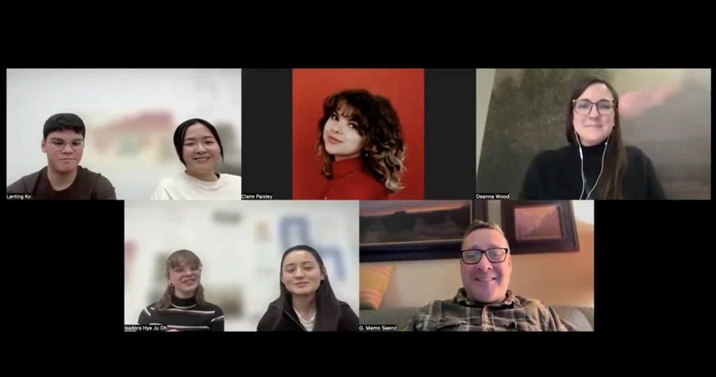The research team on a video call discussing findings